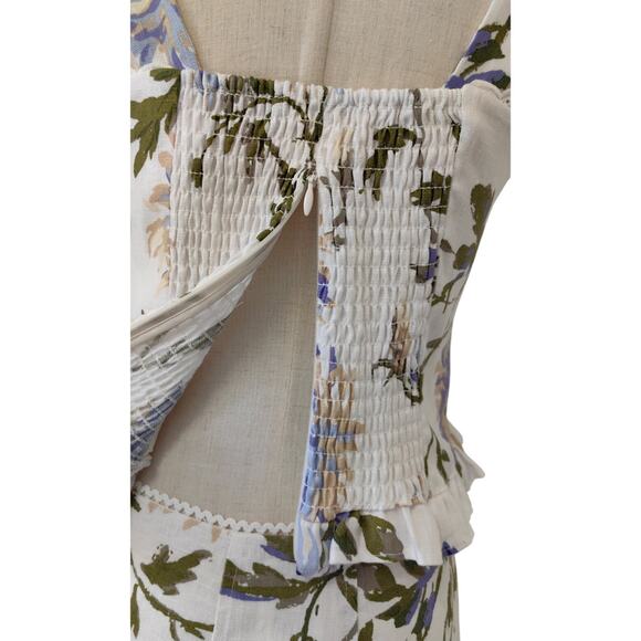 Reformation Anatolia Linen Two Piece Floral Serenity US 6 - Picture 9 of 16